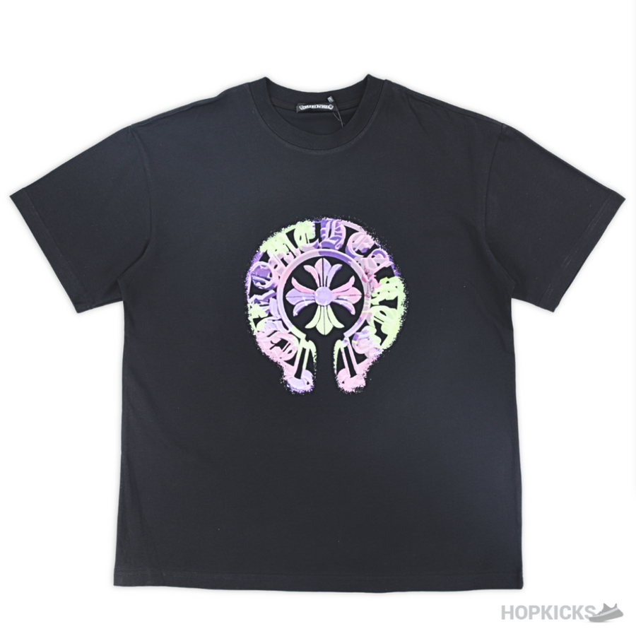 CH Horse Shoe Logo Printed Black T-Shirt (Imported Premium Finish)