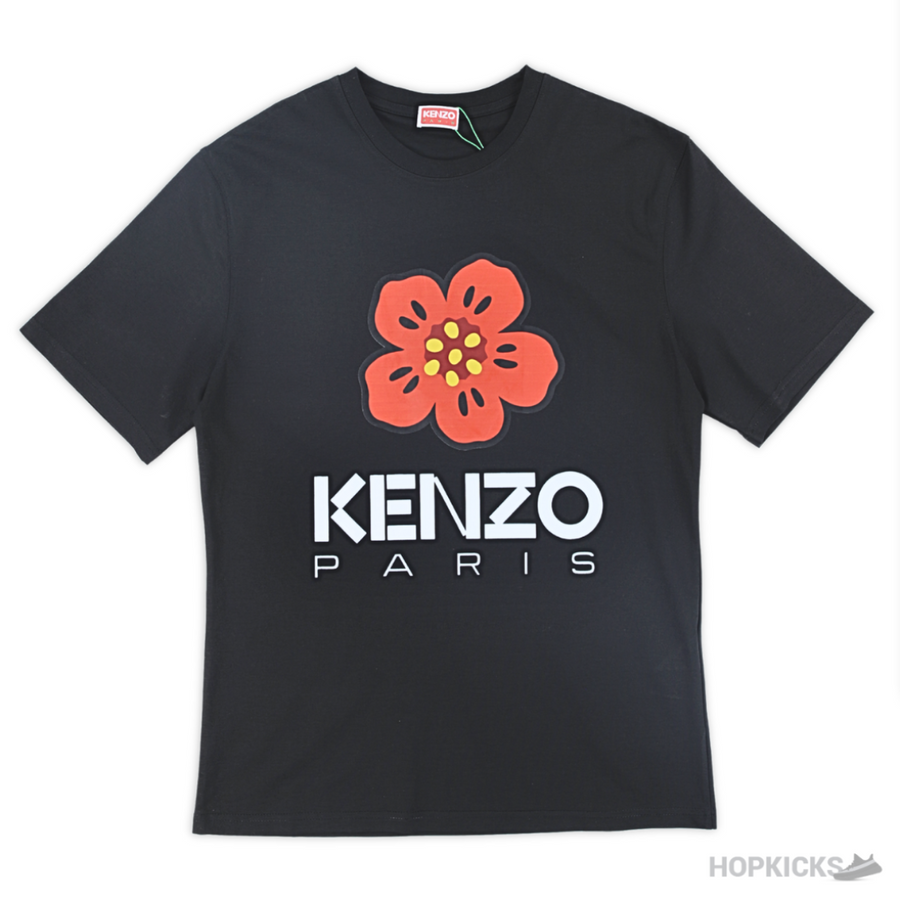 Keenzo Flower Printer Black T-Shirt (Imported Premium Finish)