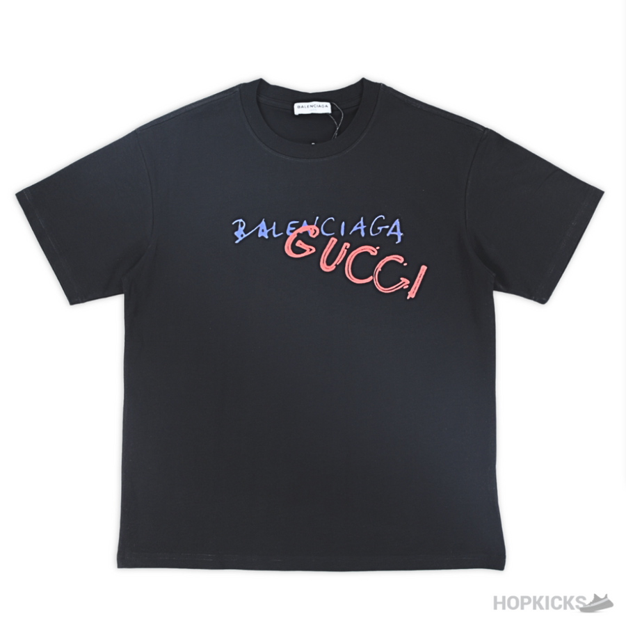 Blenciaga x GCC Printed Black T-Shirt (Imported Premium Finish)