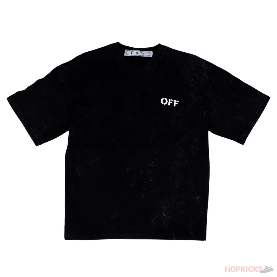 OW Black Tee Back White Cross