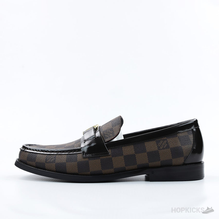 LV Damier Canvas Glazed Calf Leather Major Loafer Brown (Top Tier)