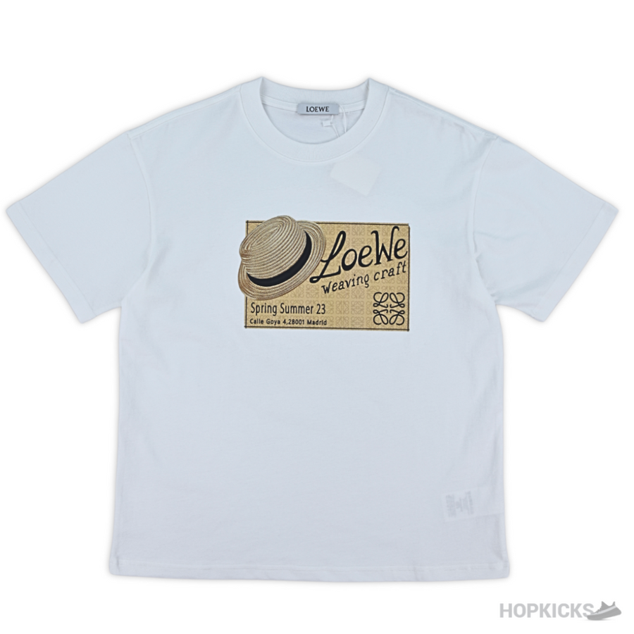 Loewe Weaving Craft Printed White T-Shirt (Imported Premium Finish)