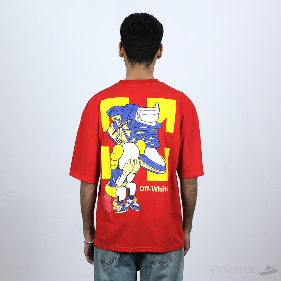 OW X Jordan Red T-Shirt (Economy Batch)