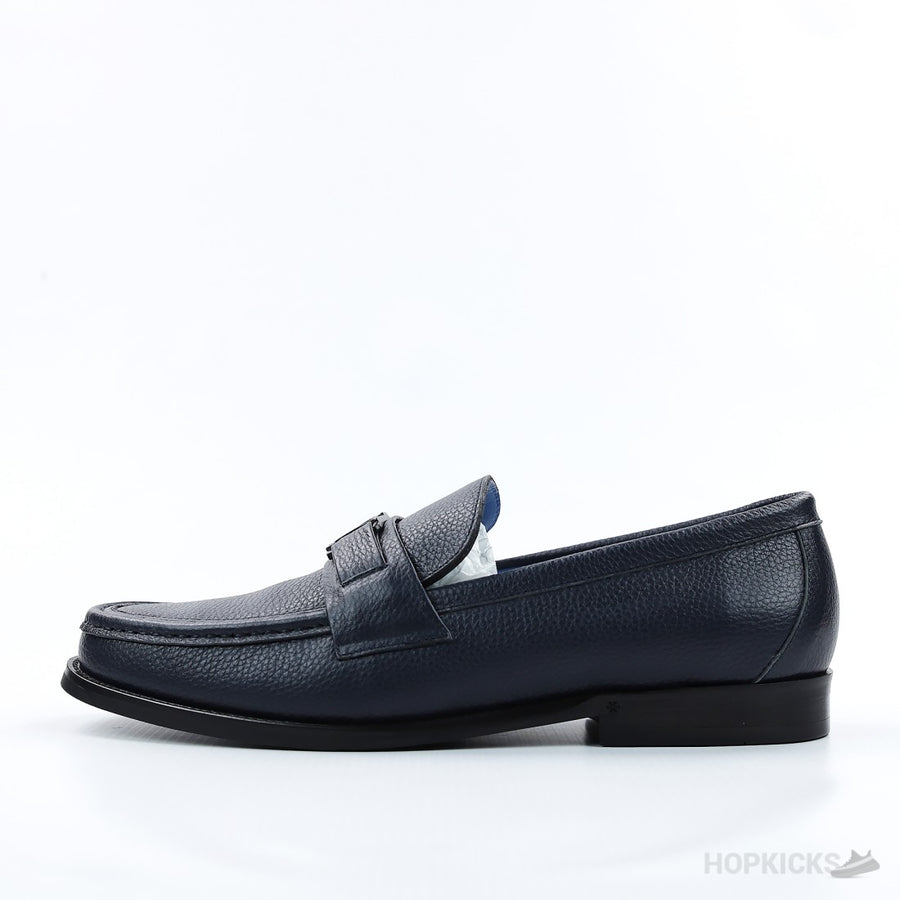 LV Grained Calf Leather Major Loafer Blue (Top Tier)