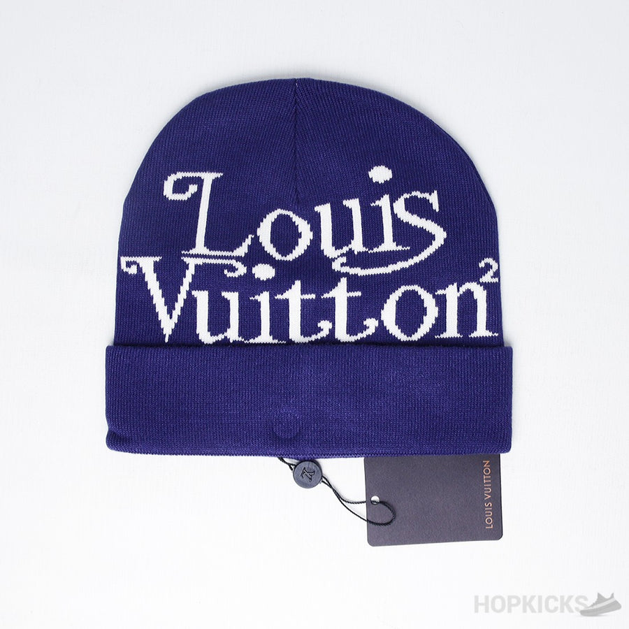 LV Print Beanie Blue