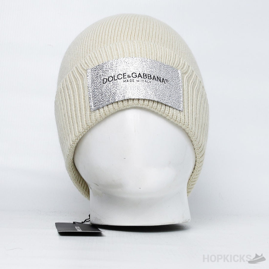 D&GG Shiny Logo Beanie Beige