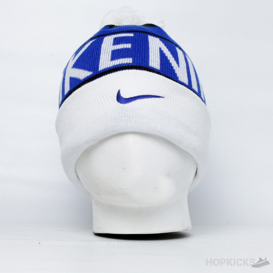 NK Blue Black Pom Beanie