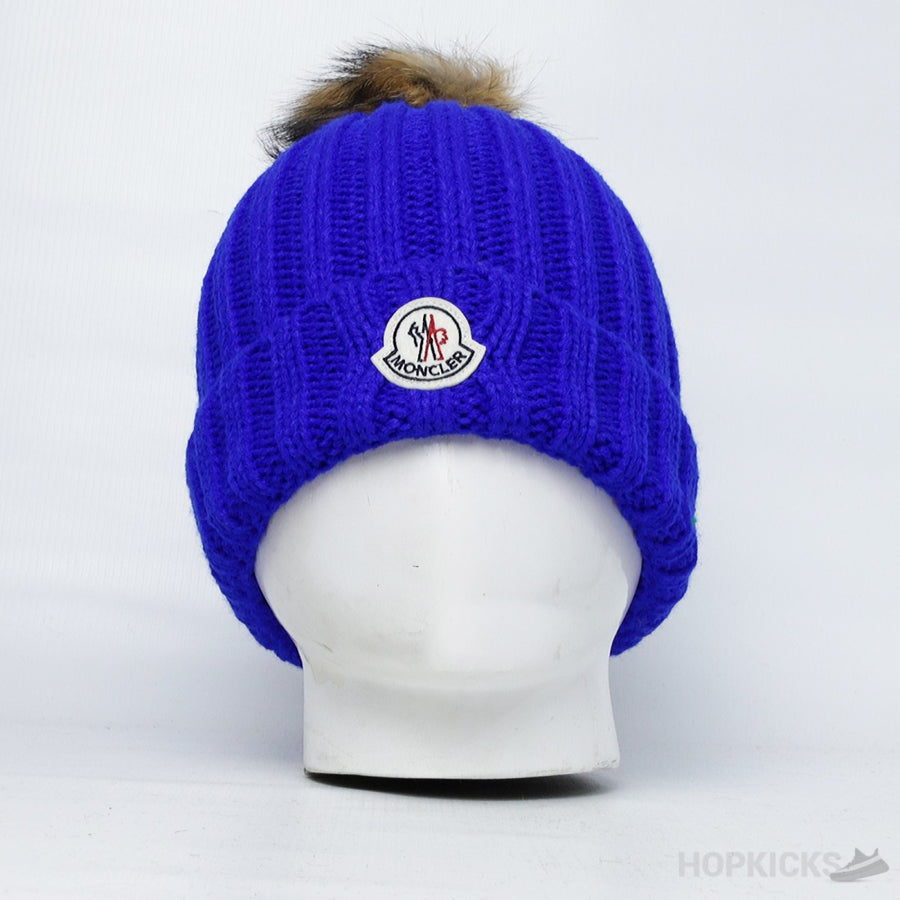 MNC Blue Beanie With Pom Pom