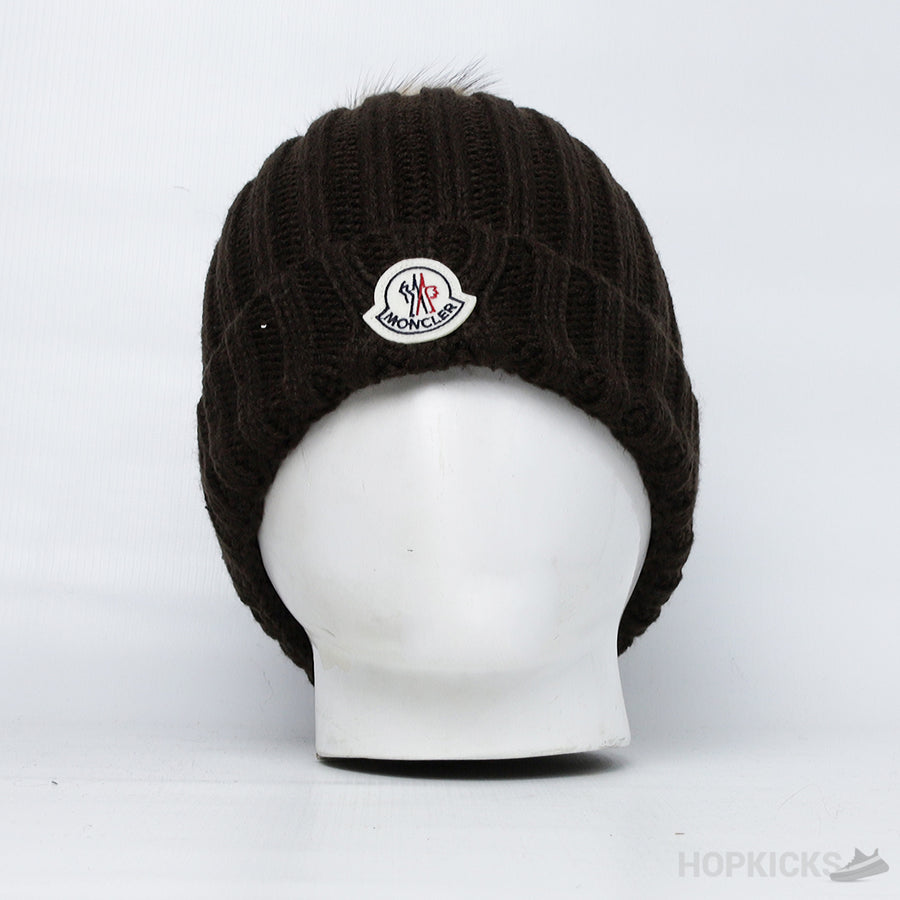 MNC Brown Beanie With Pom Pom