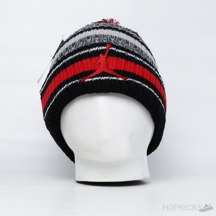 Jordan Jumpman Stripped Beanie with Pom Pom
