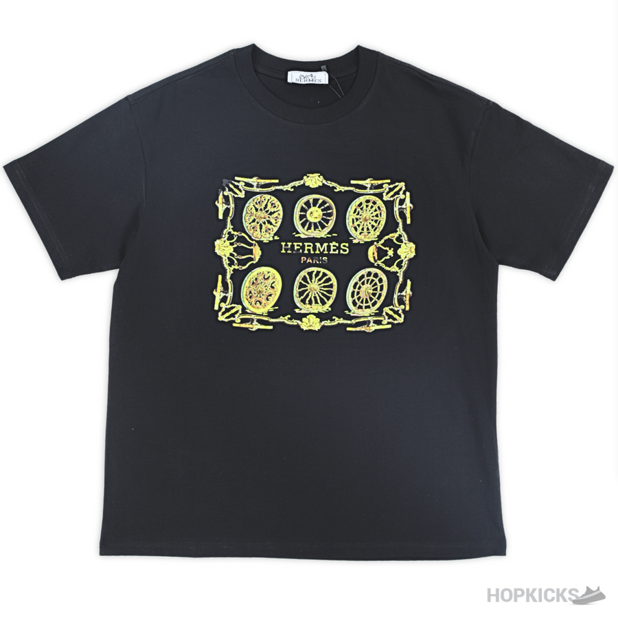 HRM Logo Printed Black T-Shirt (Imported Premium Finish)