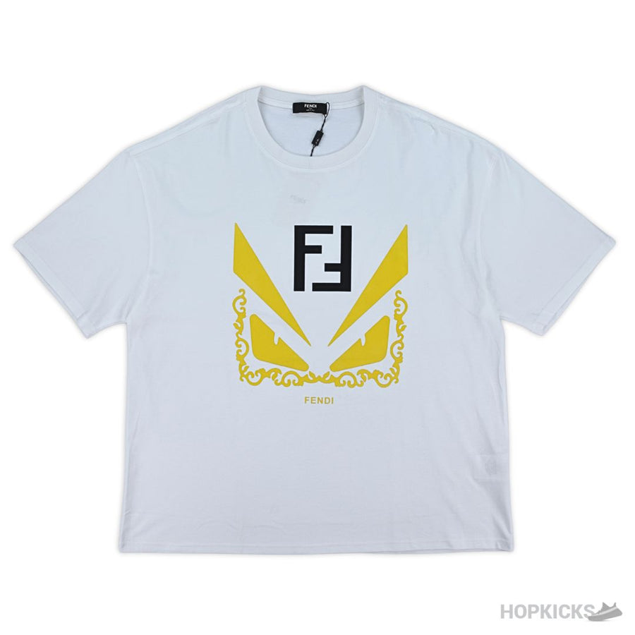 FND FF Yellow Eyes Printed White T-Shirt (Imported Premium Finish)
