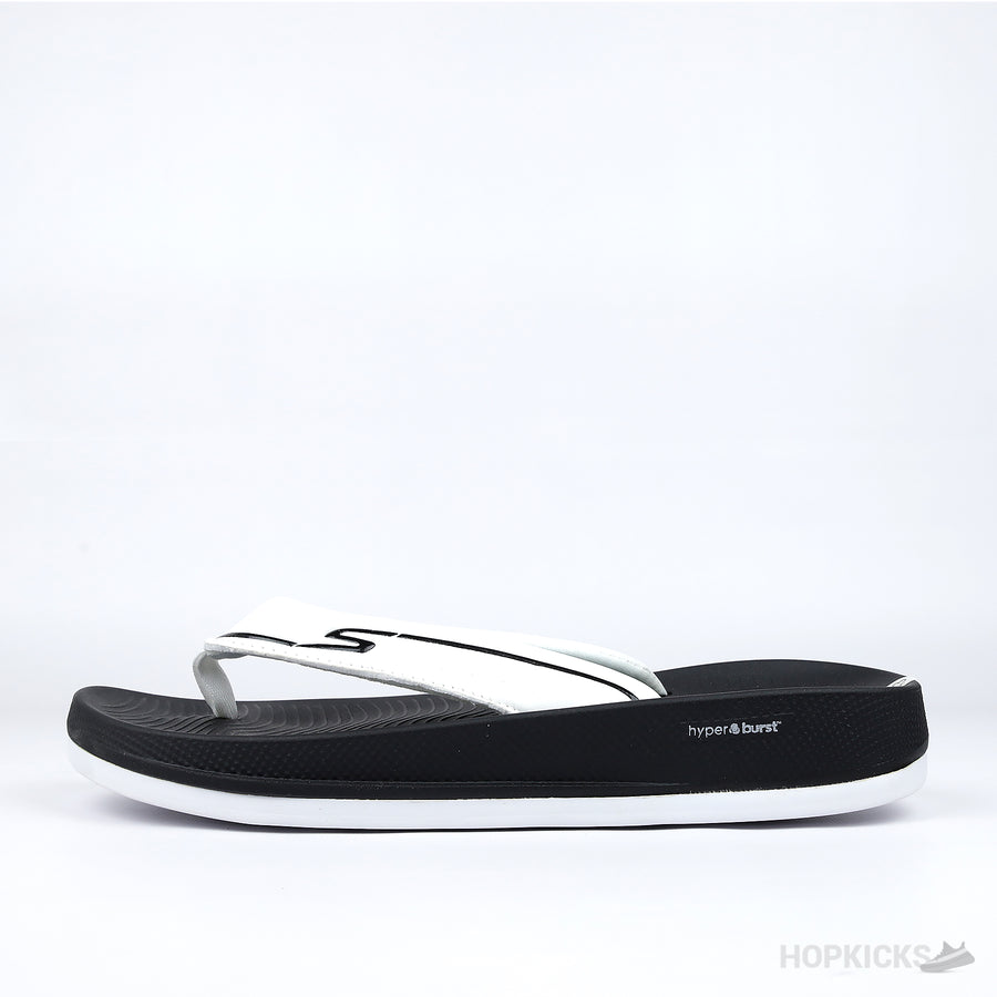 Skechers Hyper Burst Flip Flop Black White