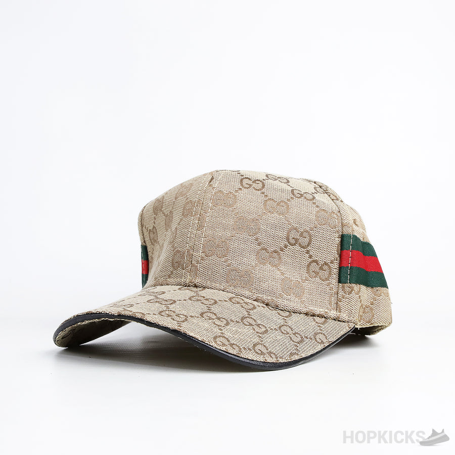 GCC Cotton GG Web Stripe Beige Cap