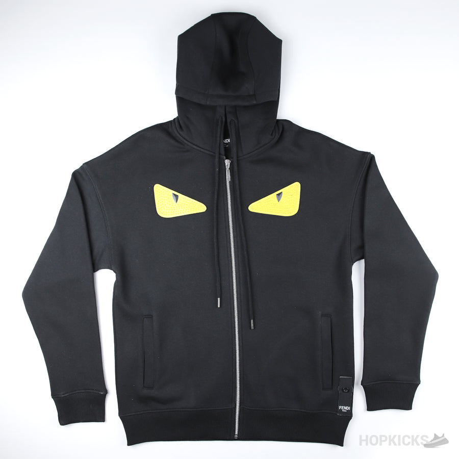 FND Bag Bugs Eyes Rubber Eyes Zipper Hoodie Black