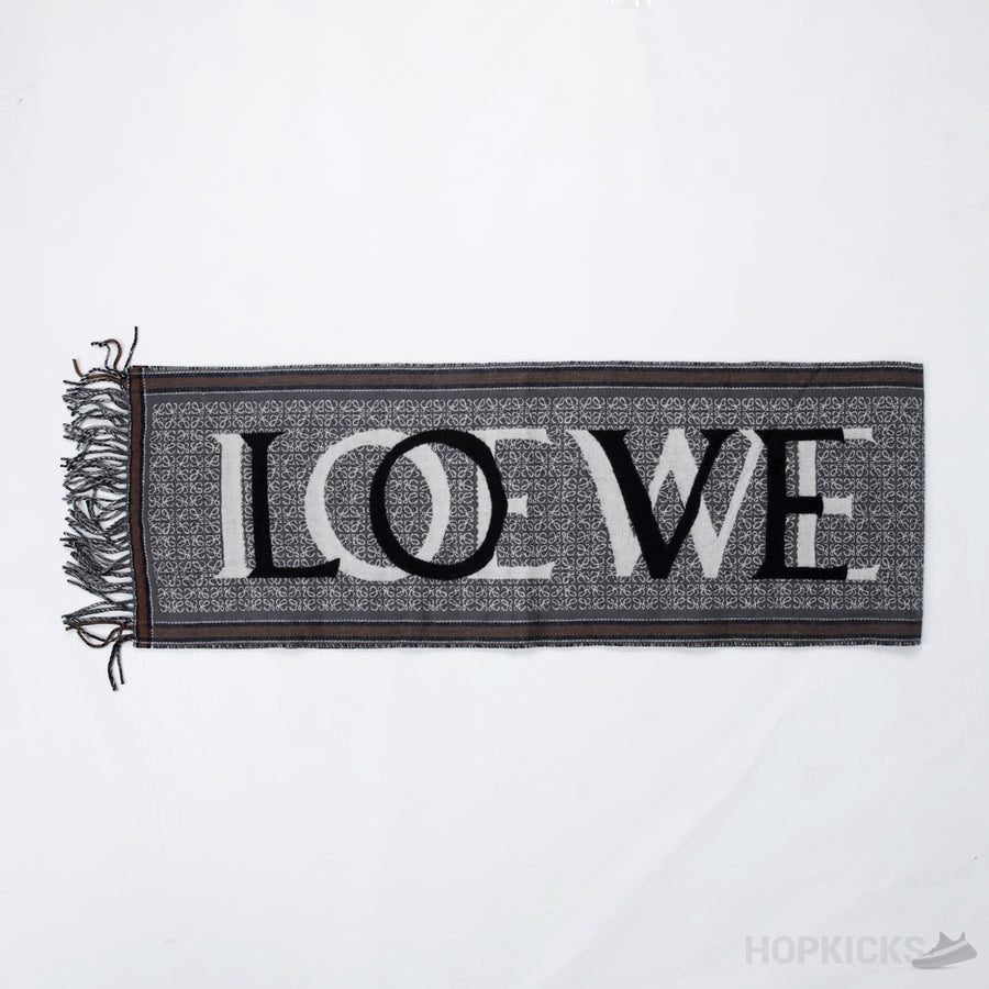 Loewe - Scarf In Wool & Cashmere - Grey