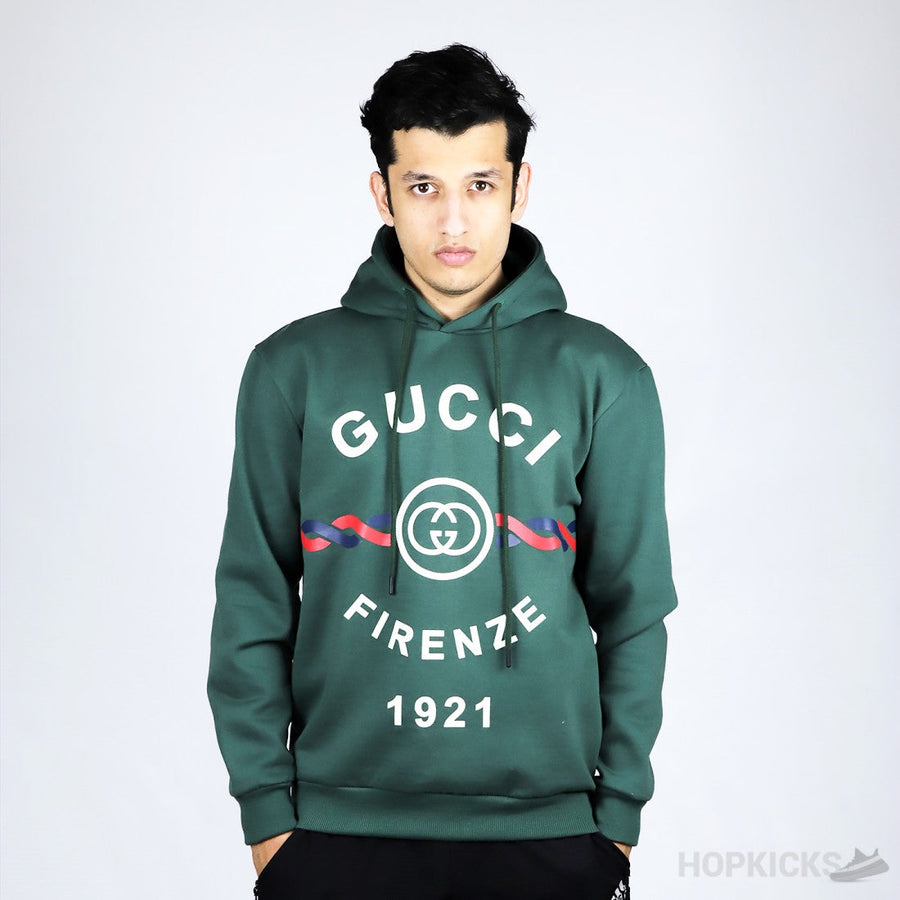 G.U.C.C.I Firenze 1921 Printed Drawstring Hoodie