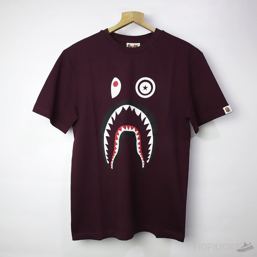 BAP Shark Face Maroon T-Shirt