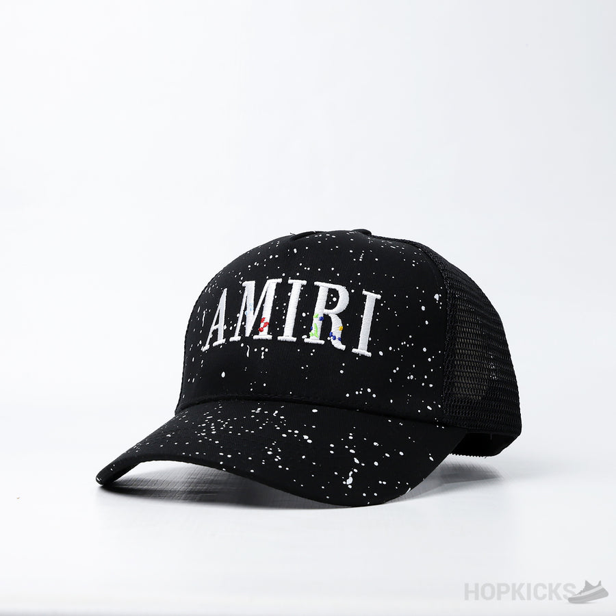 AMR Paint Splatter Baseball Black Cap