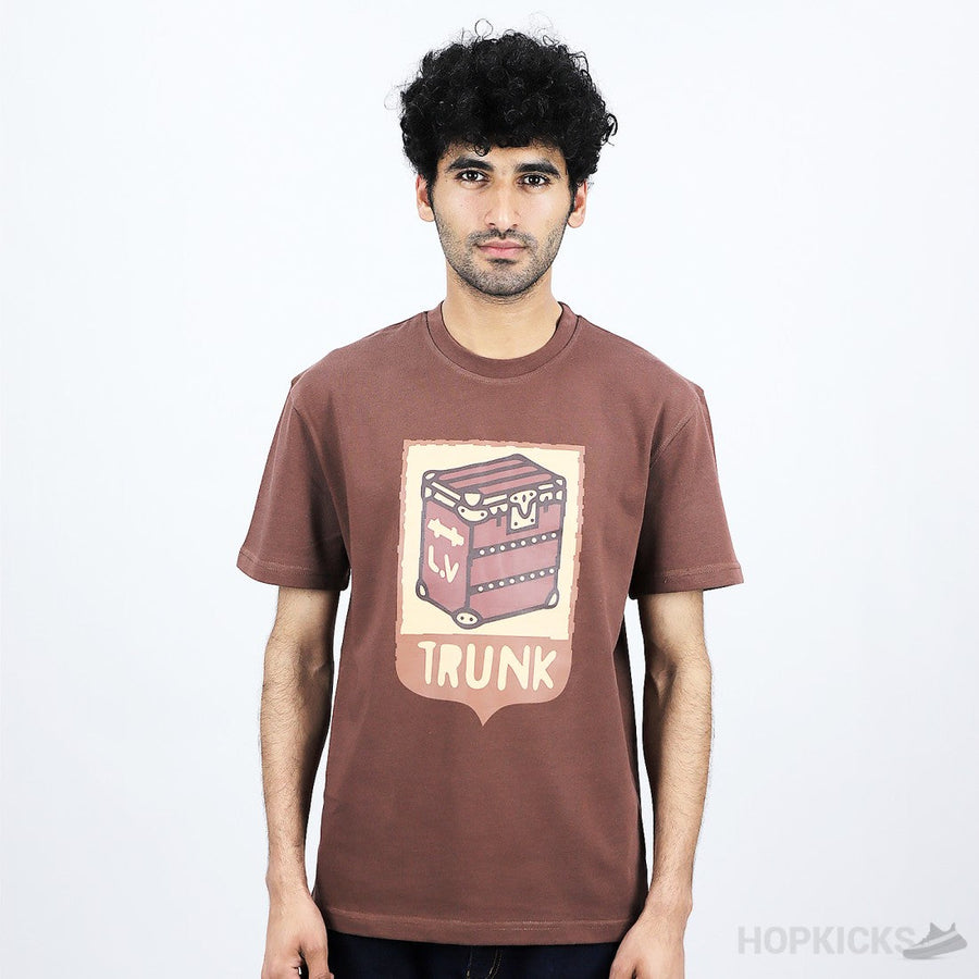 L.V Sleeved Cotton Intarsia Crewneck T-Shirt