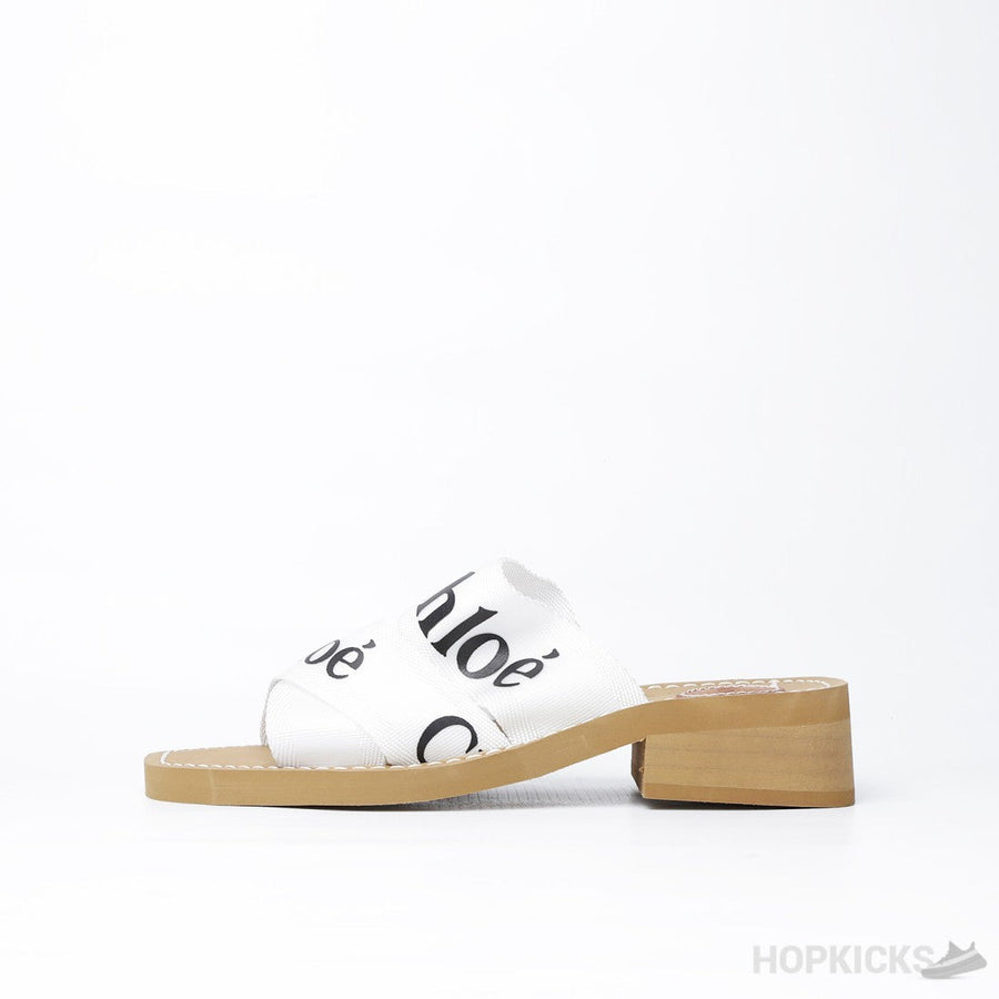 Chloe Chunky Heel White Strip