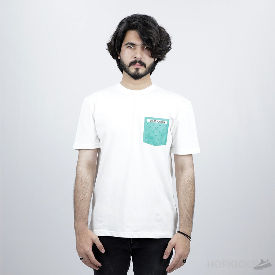 L.V Print Green White T-shirt