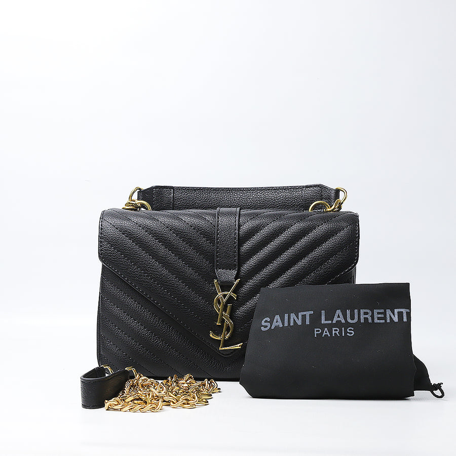 YSL YSL College Quilted Medium Shoulder Bag (Dot Perfect)