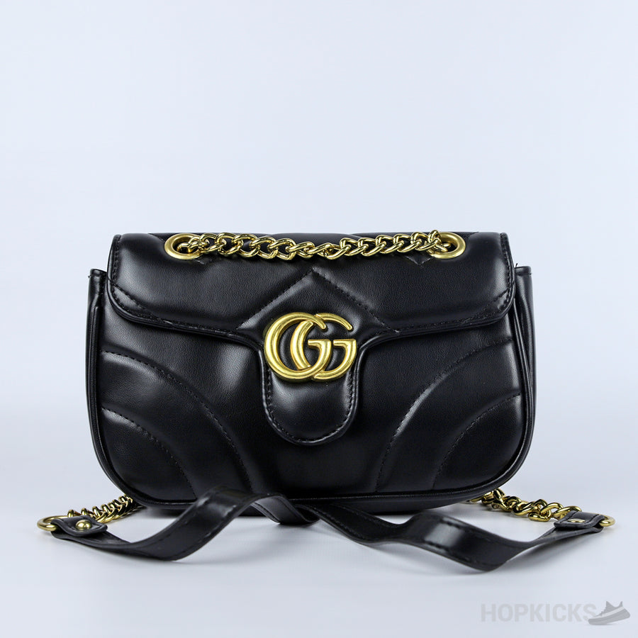 GCC Black Leather Small Shoulder Bag
