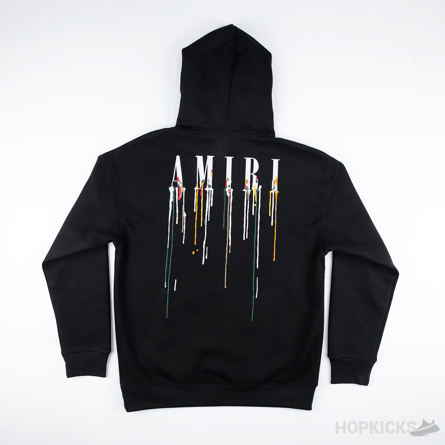 Amiri Embroidered Paint-Drip Hoodie (Q17)