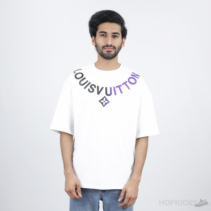 L.V Necklace White T-Shirt