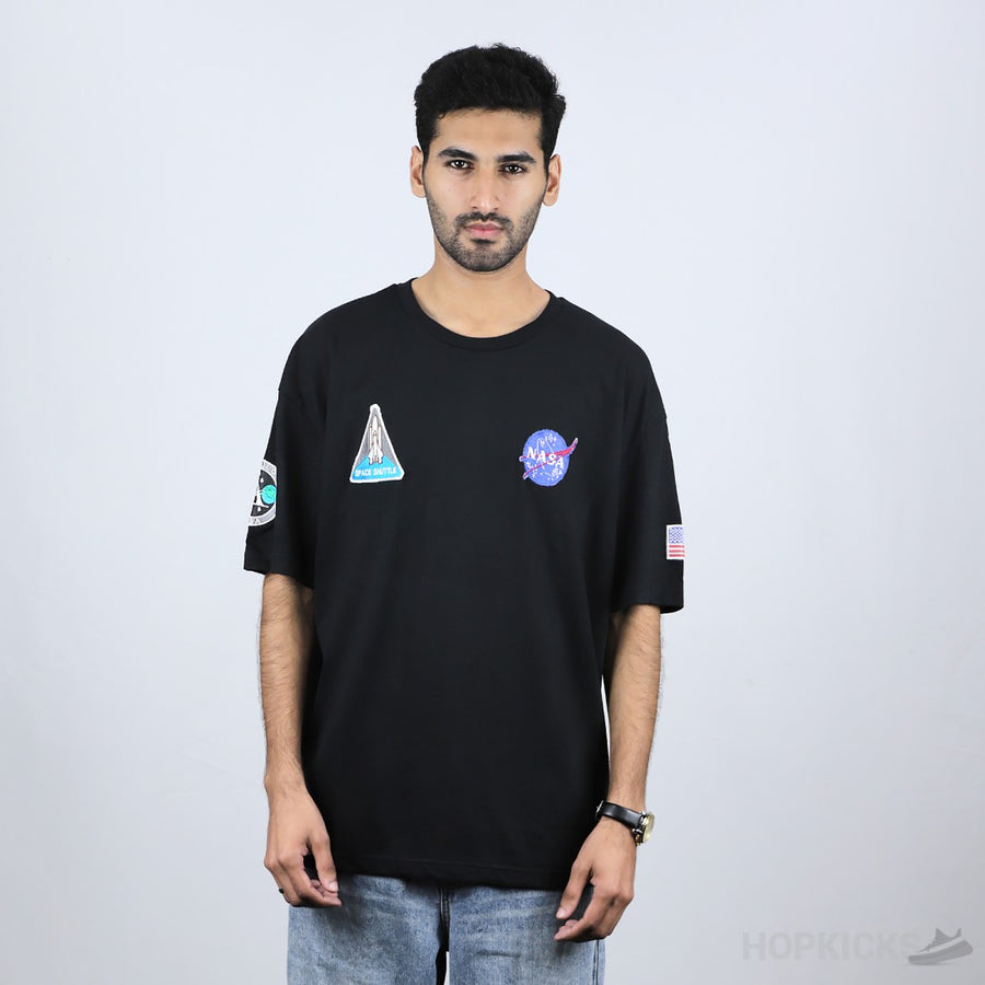 Bale*ciaga x Nasa Oversized Black T-Shirt (Economy Batch)