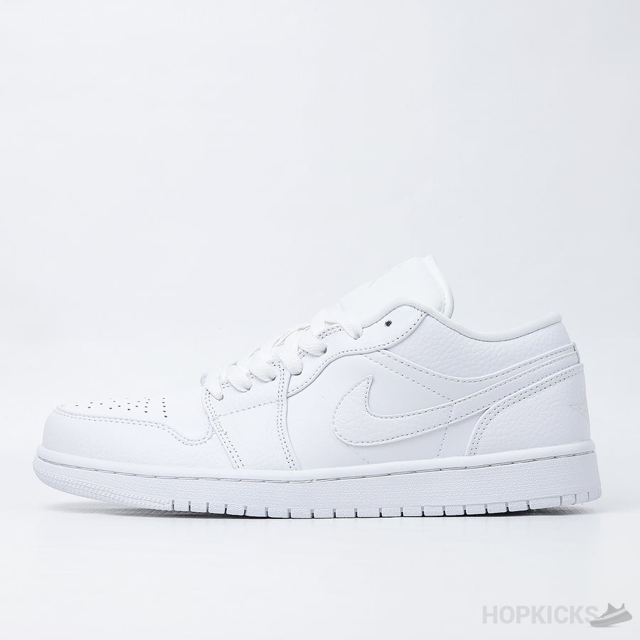 Jordan 1 Low Triple White Tumbled Leather (Premium Plus Batch)