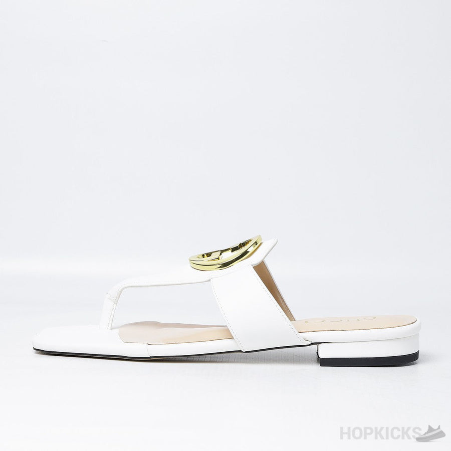 G.U.C.C.I Blondie Thong Sandal White