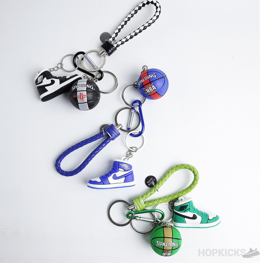 Jordan 1's 3D Sneaker keychain with Basketball NBA And Hook