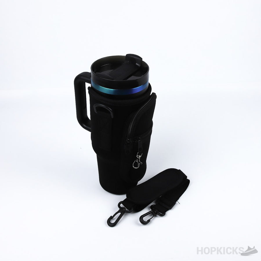 Bottle Cover With Phone Pocket Black Color