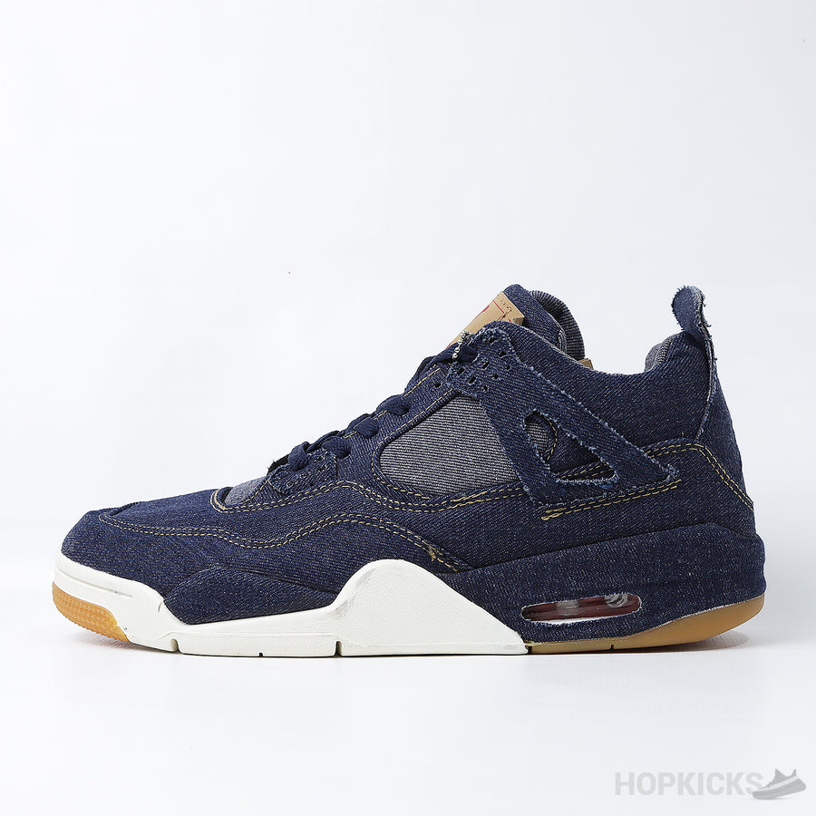 Jordan 4 Retro Levi's Denim (Tag with Levi's Logo) (Premium Plus Batch)