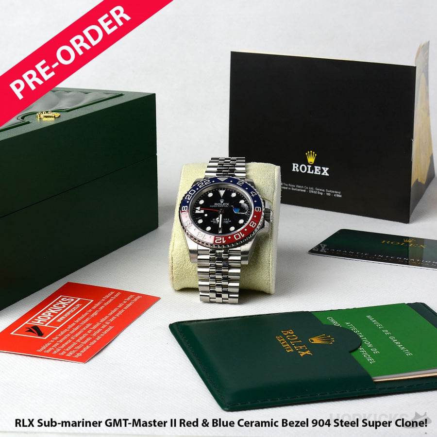 GMT-Master II Pepsi 904L Black Dial on Jubilee Bracelet CLEAN