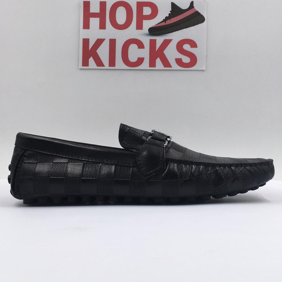 LV Black Checkered Moccasins