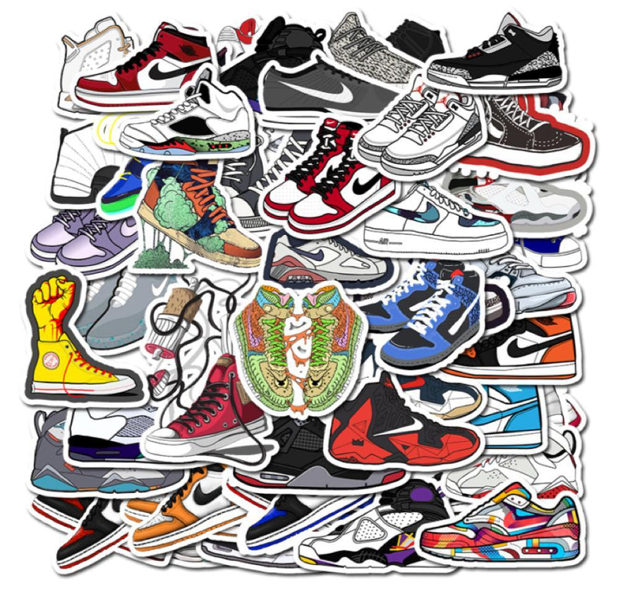 50 Pcs Hyped Sneakers Waterproof Stickers