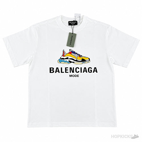 Bale*ciaga Triple S Sneaker Graphic T-Shirt (White)