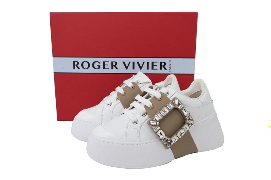 Roger Vivier White Brown Buckle (Top Tier pre order)