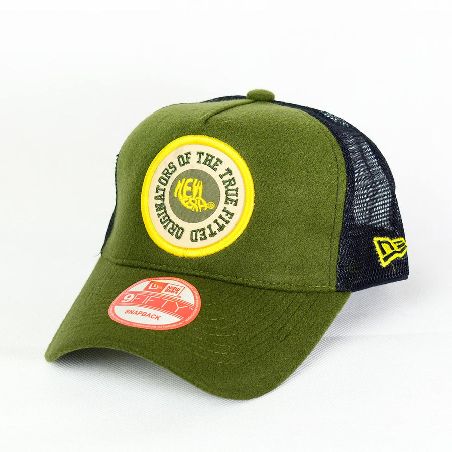 New Era True Fitted Green Trucker Cap