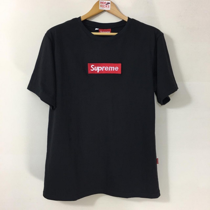 black and red supreme shirt