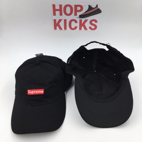 black and red supreme hat