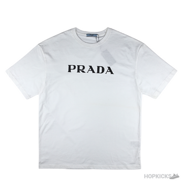 Prada Logo Printed White T-Shirt (Imported Premium Finish)