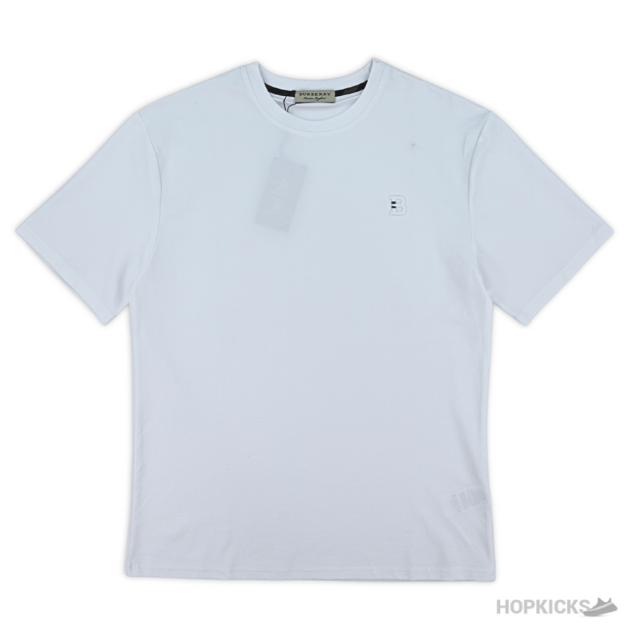 Burberry Log Embroidered White T-Shirt (Imported Premium Finish)