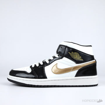 Jordan 1 Mid "Black/White/Gold" [Without box]