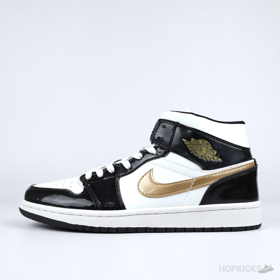 Jordan 1 Mid "Black/White/Gold" [Without box]