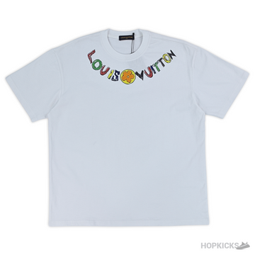 LV Flower Printed White T-shirt (Imported Premium Finish)