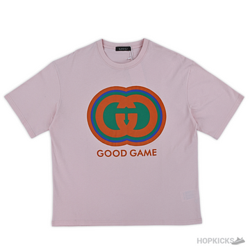 G.U.C.C.I Printed Pink T-Shirt (Imported Premium Finish)